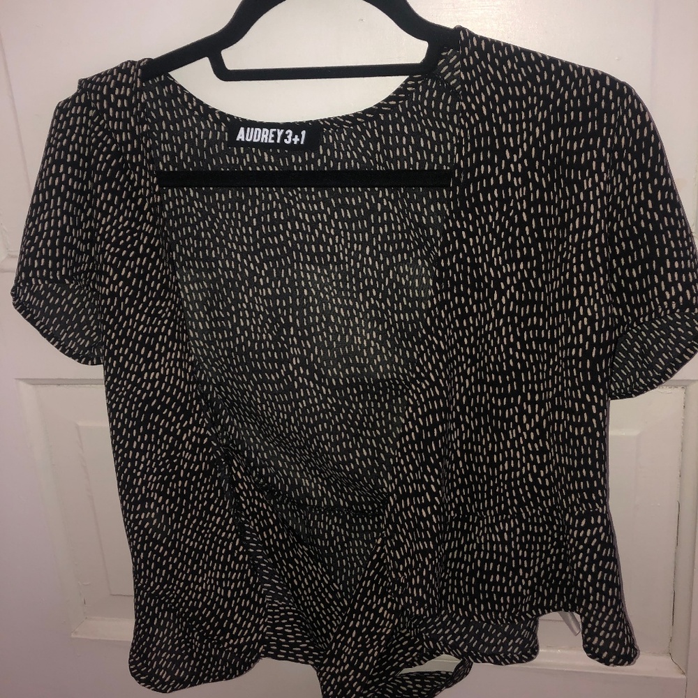 Front Tie Wrap Blouse